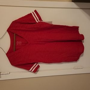 Boxercraft Red White V-Neck Slub Tee